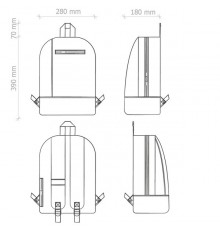 ZAINO CON TASCA FRONTALE E LATERALE TROTTER